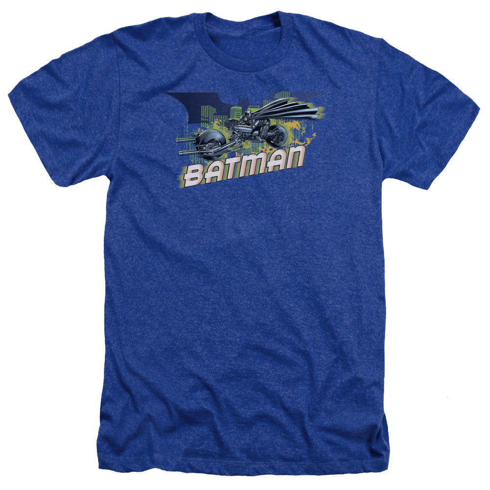 Dark Knight Rises Wheels On Fire Licensed Adult Unisex T-Shirt Heather Tee LG