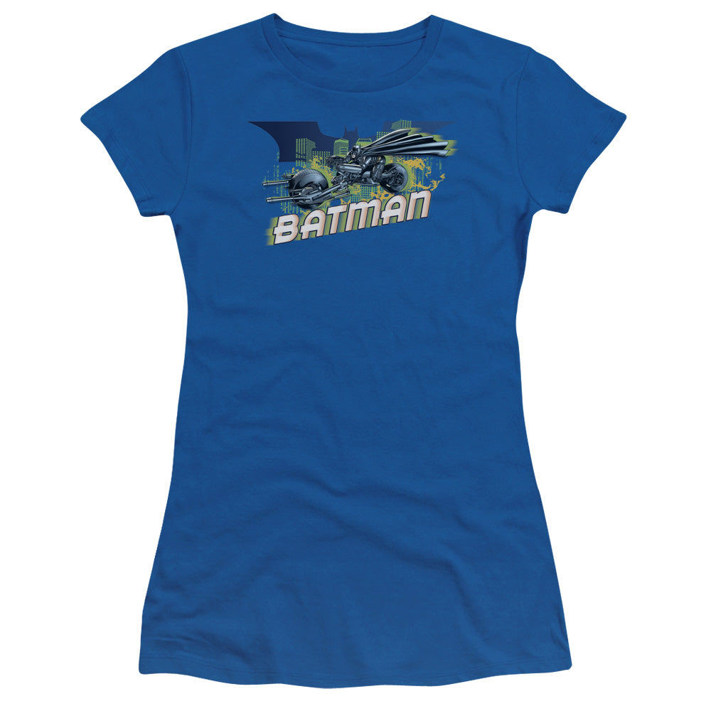 Dark Knight Rises Wheels On Fire Licensed Women's T-Shirt Juniors LG