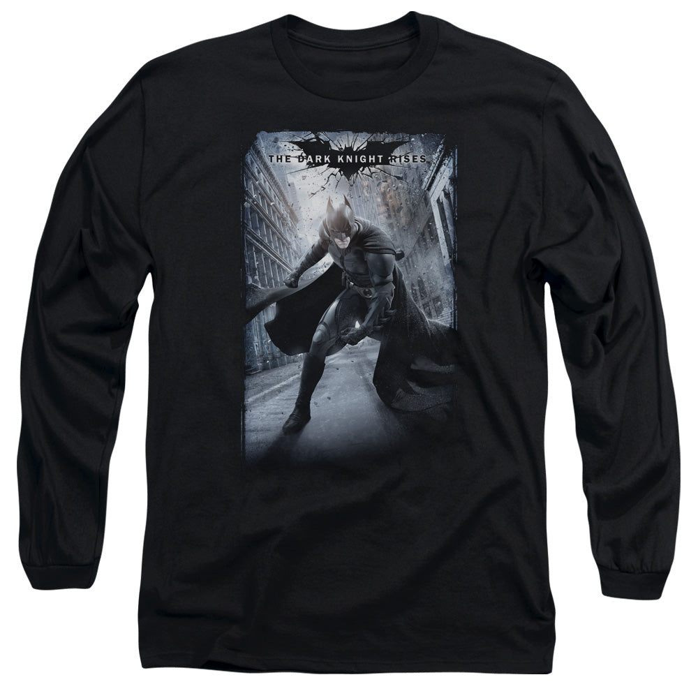 Dark Knight Rises Crumbled Poster Licensed Adult Unisex Long Sleeve T-Shirt