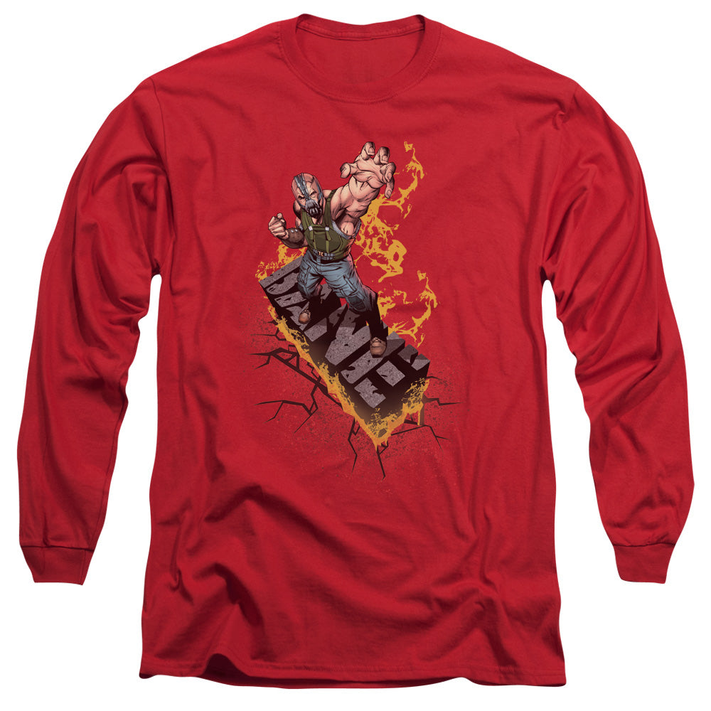 Dark Knight Rises Bane On Fire Licensed Adult Unisex Long Sleeve T-Shirt LG