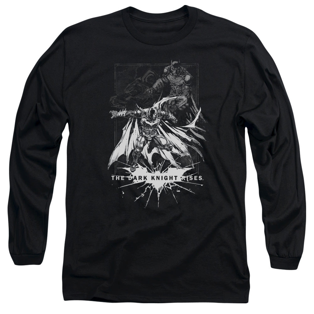 Dark Knight Rises Rising Sketch Licensed Adult Unisex Long Sleeve T-Shirt LG