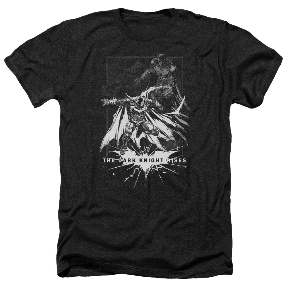 Dark Knight Rises Rising Sketch Licensed Adult Unisex T-Shirt Heather Tee LG