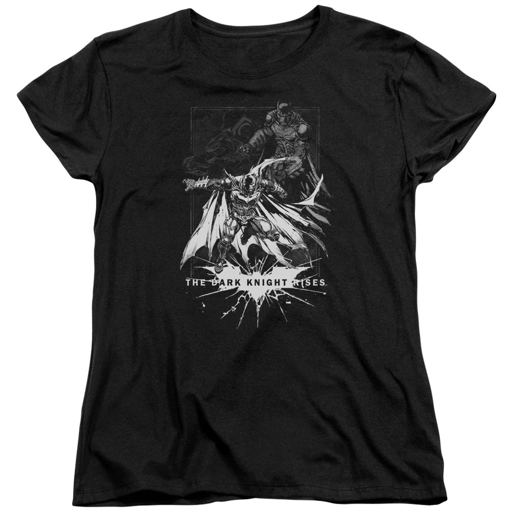 Dark Knight Rises Rising Sketch Licensed Women's T-Shirt Regular Fit LG