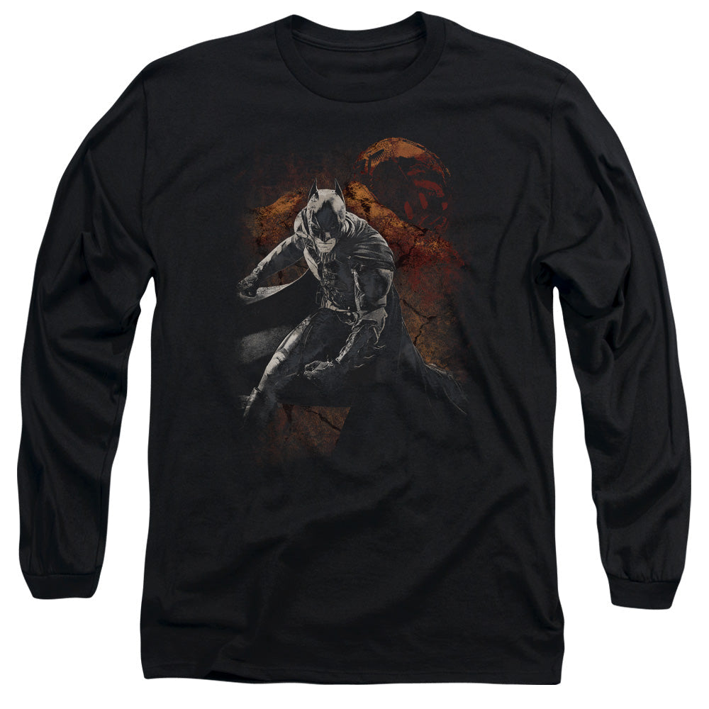 Dark Knight Rises Grungy Knight Licensed Adult Unisex Long Sleeve T-Shirt SM-LG
