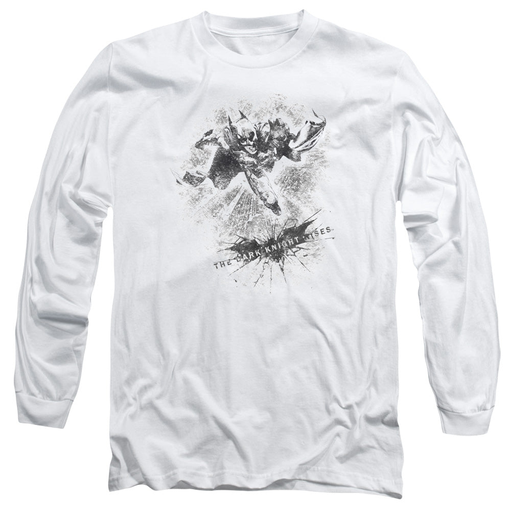 Dark Knight Rises Penciled Knight Licensed Adult Unisex Long Sleeve T-Shirt LG