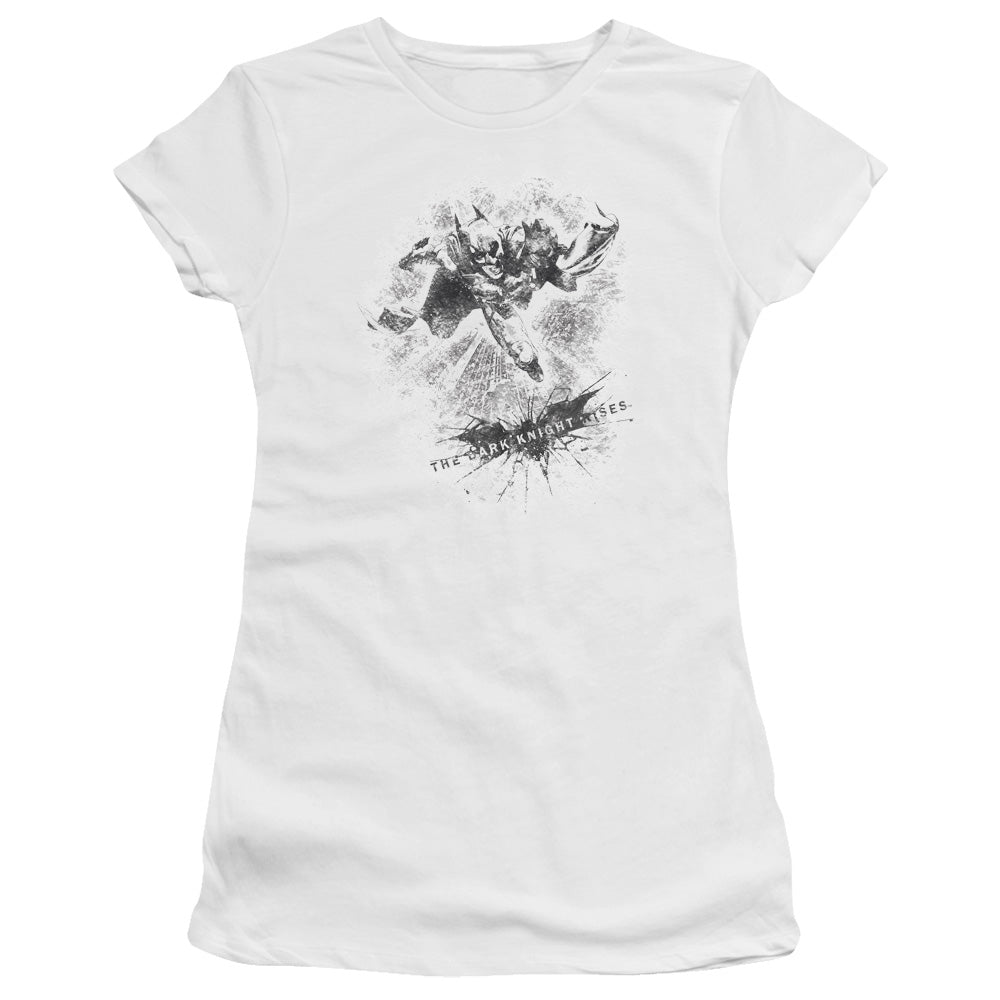 Dark Knight Rises Penciled Knight Licensed Women's T-Shirt Juniors LG