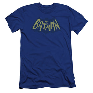 AN OFFCIALLY LICENSED BATMAN SHOW BAT LOGO MEN'S PREMIUM SLIM FIT T-SHIRT ROYAL
