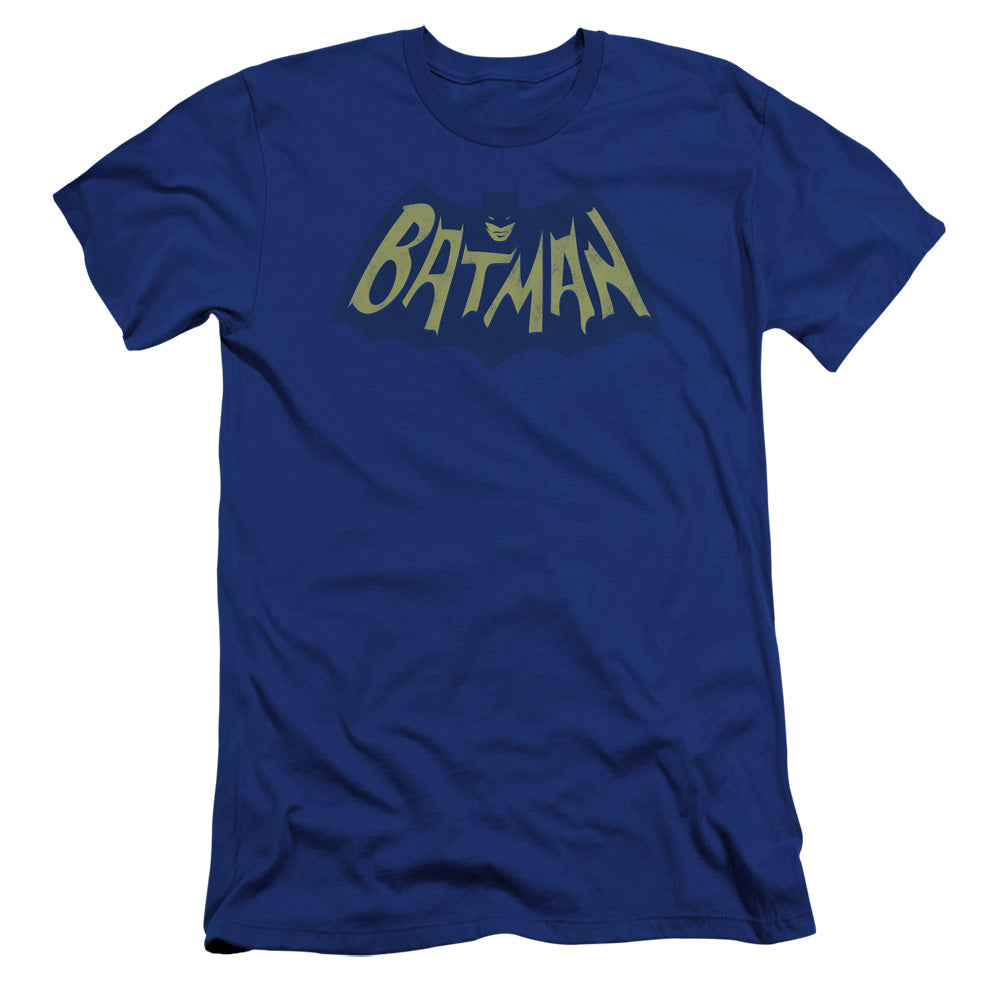 AN OFFCIALLY LICENSED BATMAN SHOW BAT LOGO MEN'S PREMIUM SLIM FIT T-SHIRT ROYAL