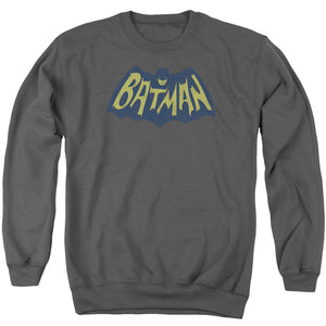 AN OFFCIALLY LICENSED BATMAN SHOW BAT LOGO ADULT UNISEX CREWNECK SWEATSHIRT CHARCOAL