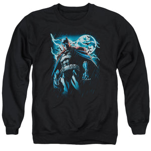 AN OFFCIALLY LICENSED BATMAN STORMY KNIGHT ADULT UNISEX CREWNECK SWEATSHIRT BLACK