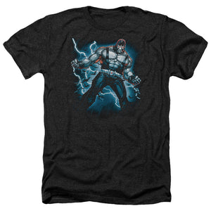 AN OFFCIALLY LICENSED BATMAN STORMY BANE MEN'S HEATHER T-SHIRT CHARCOAL