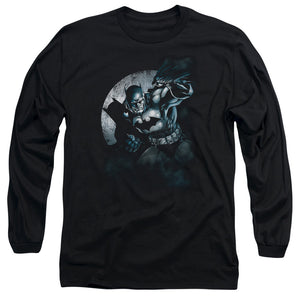 AN OFFCIALLY LICENSED BATMAN BATMAN SPOTLIGHT MEN'S LONG SLEEVE T-SHIRT BLACK