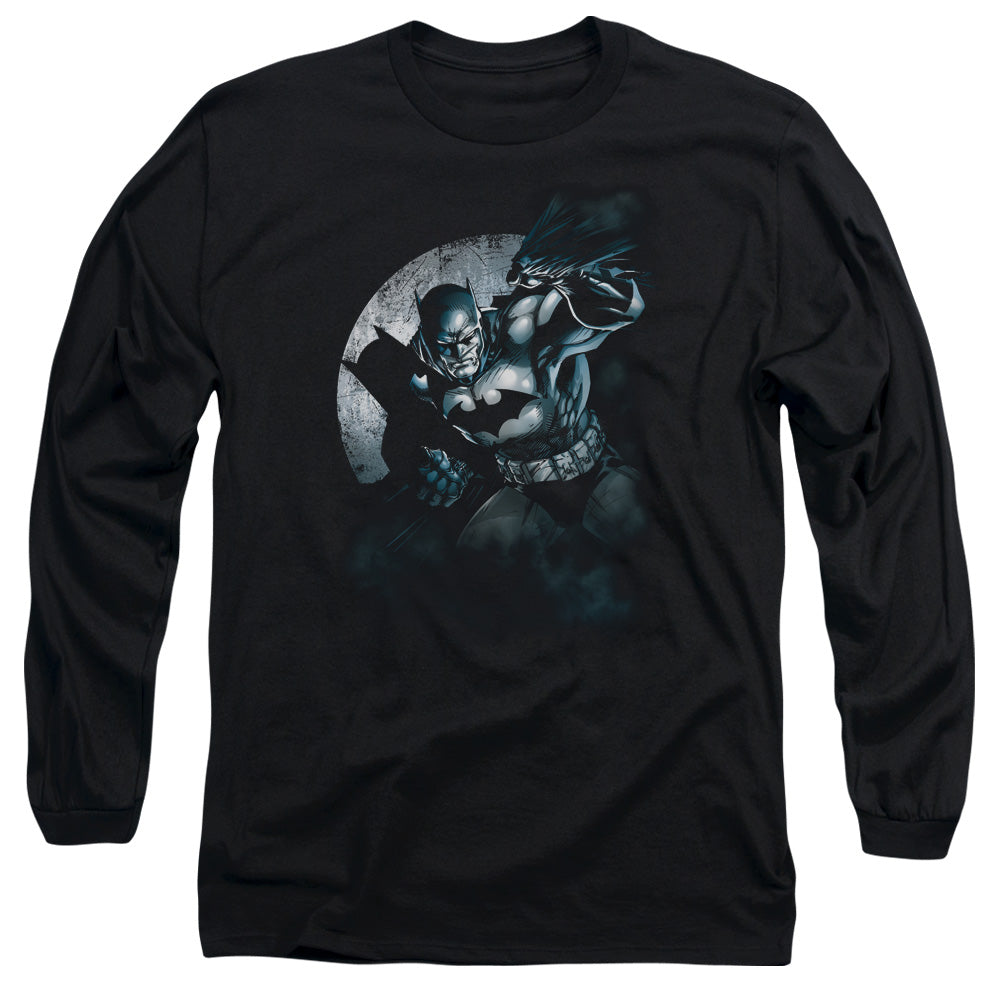 AN OFFCIALLY LICENSED BATMAN BATMAN SPOTLIGHT MEN'S LONG SLEEVE T-SHIRT BLACK
