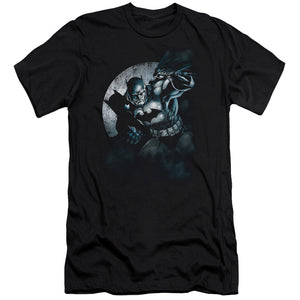 AN OFFCIALLY LICENSED BATMAN BATMAN SPOTLIGHT MEN'S PREMIUM SLIM FIT T-SHIRT BLACK
