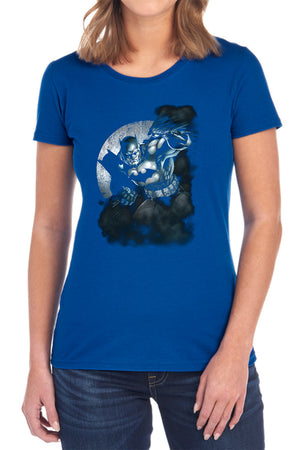 AN OFFCIALLY LICENSED BATMAN BATMAN SPOTLIGHT WOMEN'S REGULAR FIT T-SHIRT BLACK