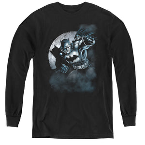 AN OFFCIALLY LICENSED BATMAN BATMAN SPOTLIGHT YOUTH LONG SLEEVE T-SHIRT BLACK
