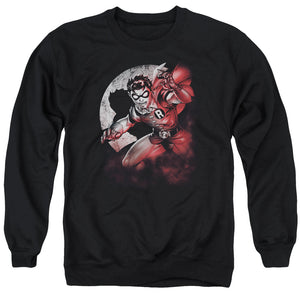 AN OFFCIALLY LICENSED BATMAN ROBIN SPOTLIGHT ADULT UNISEX CREWNECK SWEATSHIRT BLACK