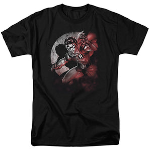 AN OFFCIALLY LICENSED BATMAN ROBIN SPOTLIGHT MEN'S REGULAR FIT T-SHIRT BLACK