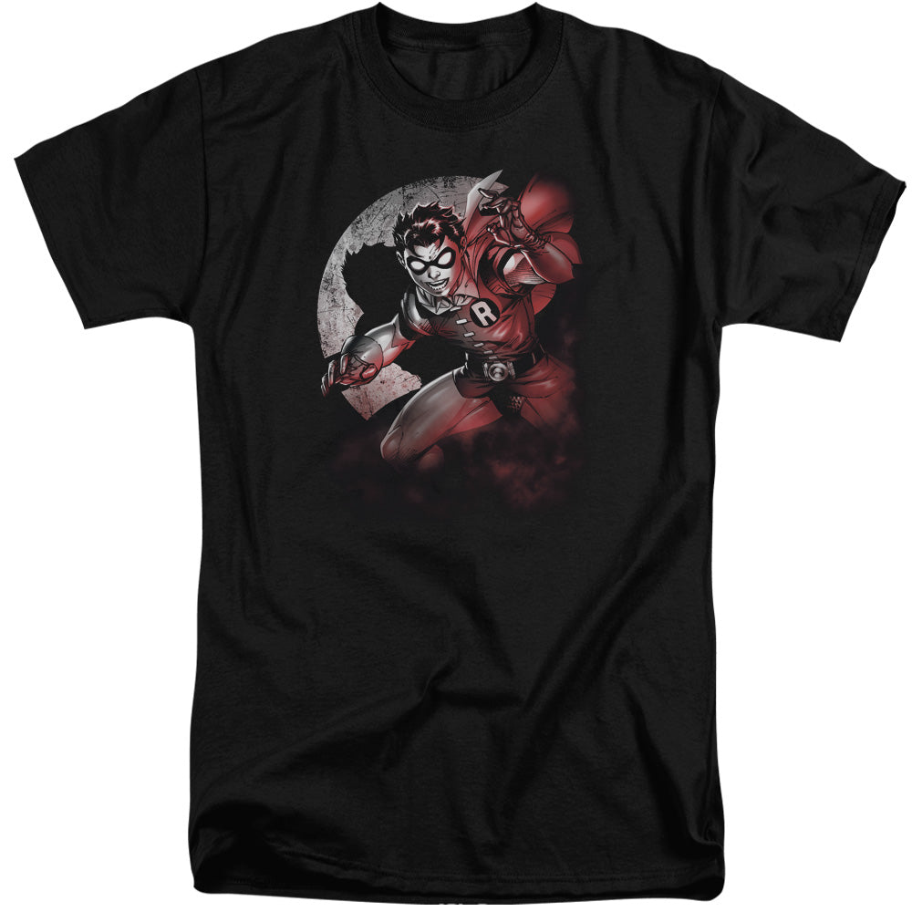 AN OFFCIALLY LICENSED BATMAN ROBIN SPOTLIGHT MEN'S TALL FIT T-SHIRT BLACK