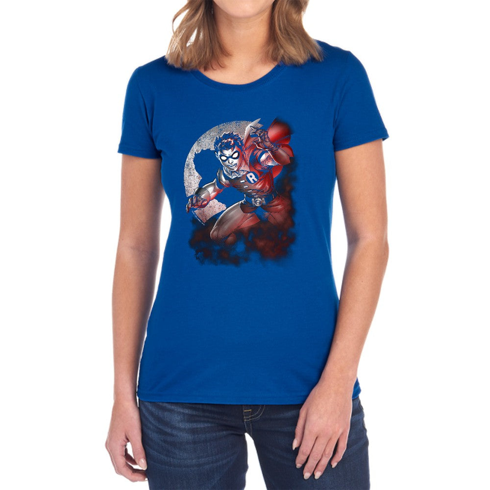 Batman Robin Spotlight Licensed Women's T-Shirt Regular Fit LG