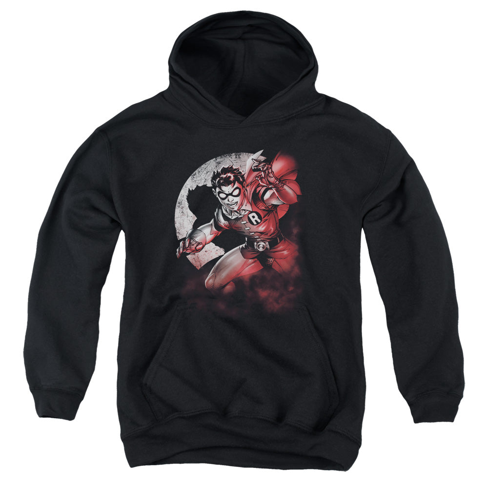 AN OFFCIALLY LICENSED BATMAN ROBIN SPOTLIGHT YOUTH HOODIE BLACK