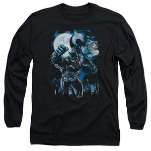 AN OFFCIALLY LICENSED BATMAN MOONLIGHT BAT MEN'S LONG SLEEVE T-SHIRT BLACK