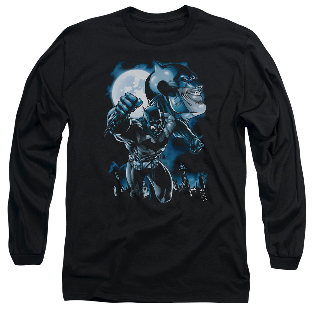 AN OFFCIALLY LICENSED BATMAN MOONLIGHT BAT MEN'S LONG SLEEVE T-SHIRT BLACK