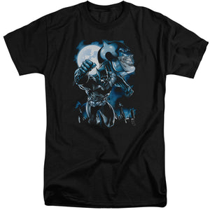 AN OFFCIALLY LICENSED BATMAN MOONLIGHT BAT MEN'S TALL FIT T-SHIRT BLACK