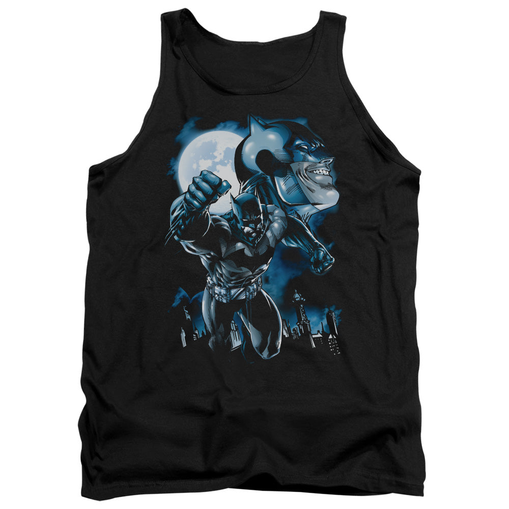 AN OFFCIALLY LICENSED BATMAN MOONLIGHT BAT ADULT UNISEX TANK TOP BLACK