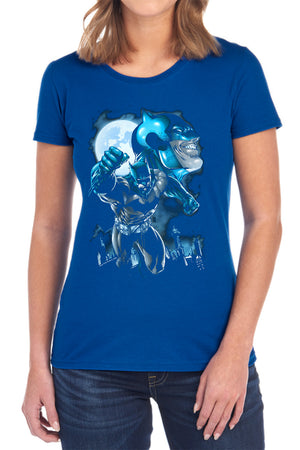 AN OFFCIALLY LICENSED BATMAN MOONLIGHT BAT WOMEN'S REGULAR FIT T-SHIRT BLACK