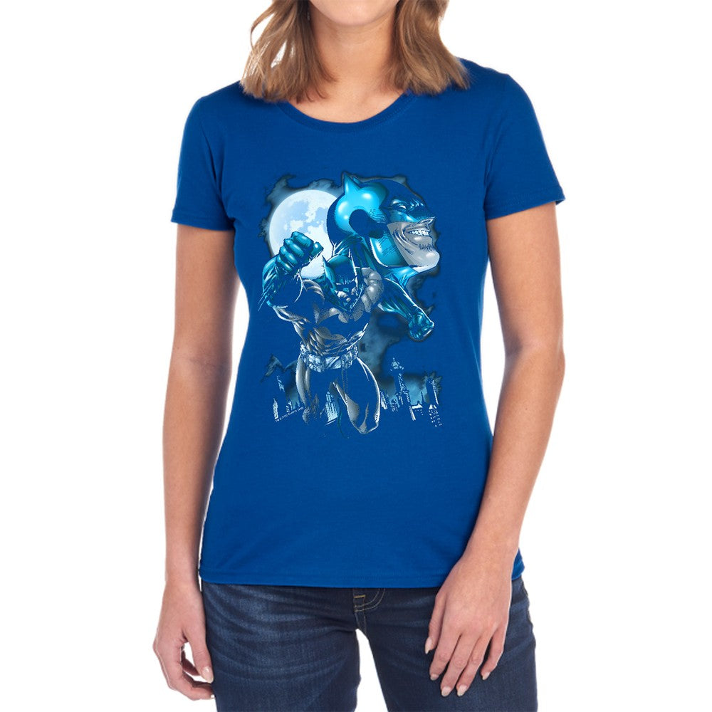 Batman Moonlight Bat Licensed Women's T-Shirt Regular Fit LG