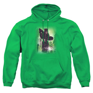 AN OFFCIALLY LICENSED BATMAN CATWOMAN #63 COVER ADULT UNISEX PULLOVER HOODIE KELLY GREEN