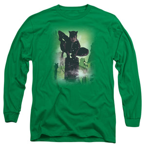 AN OFFCIALLY LICENSED BATMAN CATWOMAN #63 COVER MEN'S LONG SLEEVE T-SHIRT KELLY GREEN