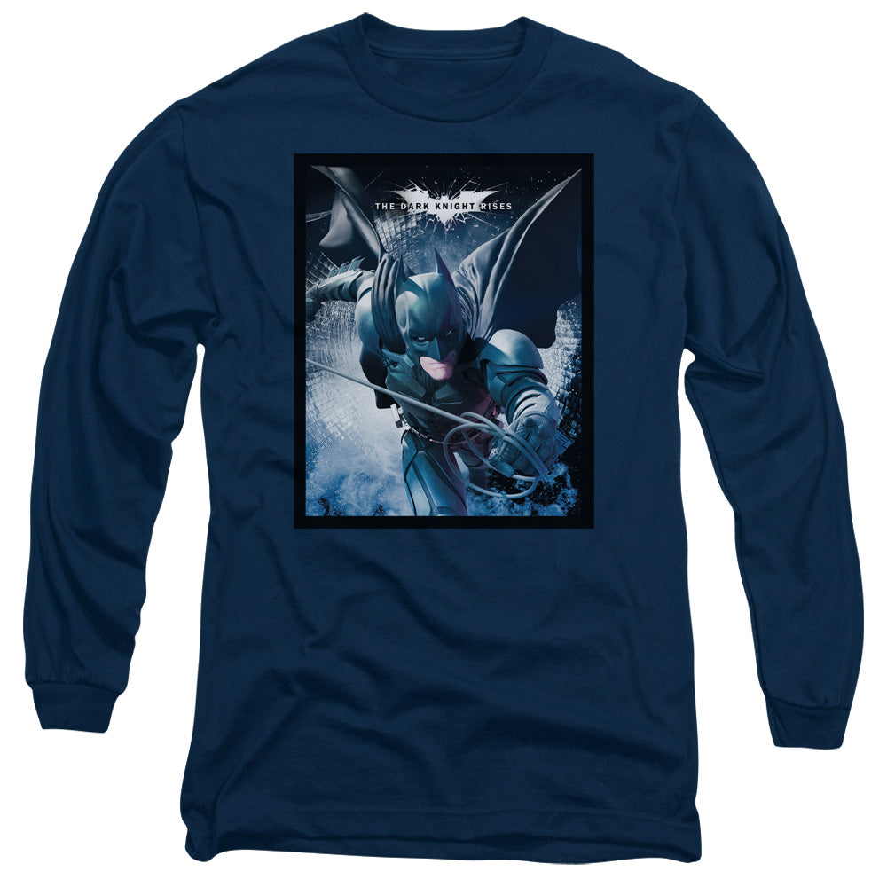 Dark Knight Rises Swing Into Action Licensed Adult Unisex Long Sleeve T-Shirt LG