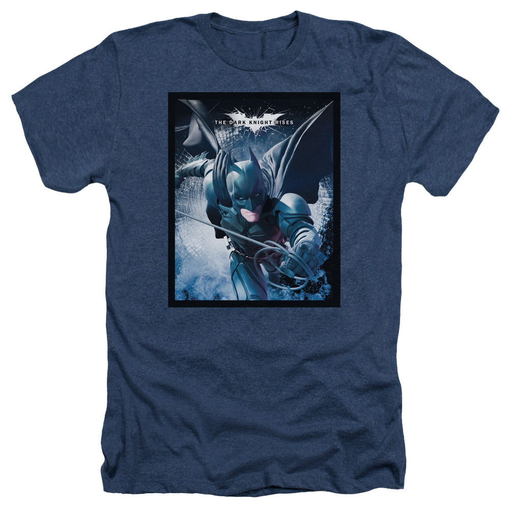 Dark Knight Rises Swing Into Action Licensed Adult Unisex T-Shirt Heather Tee LG