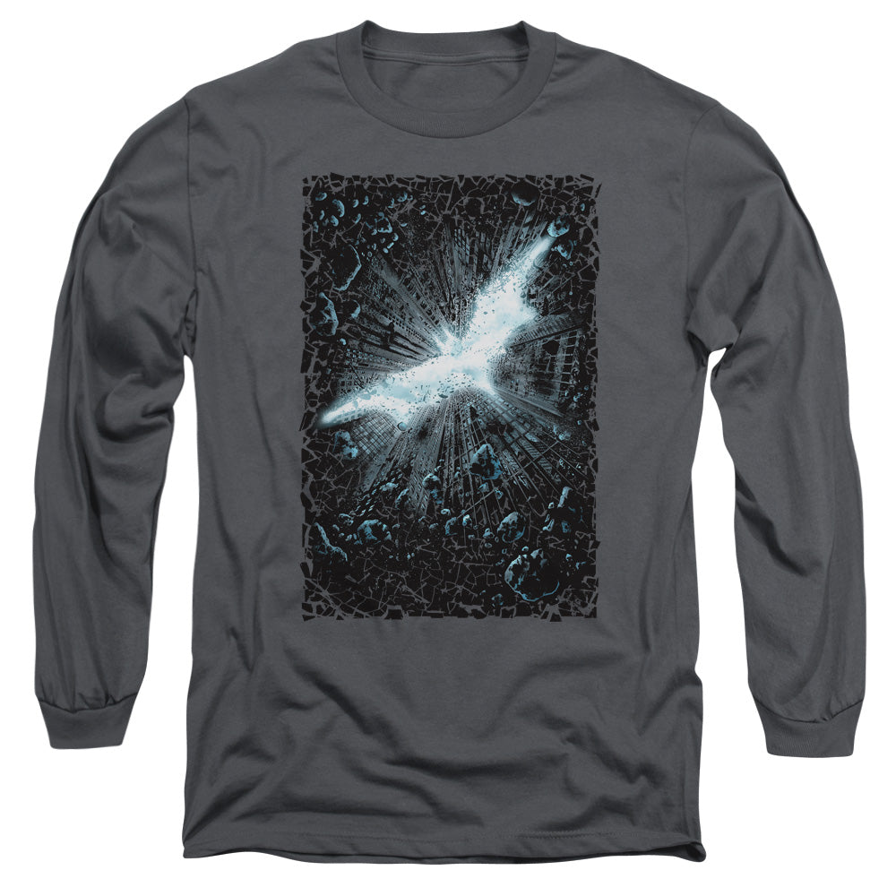 Dark Knight Rises Crumble Poster Licensed Adult Unisex Long Sleeve T-Shirt LG