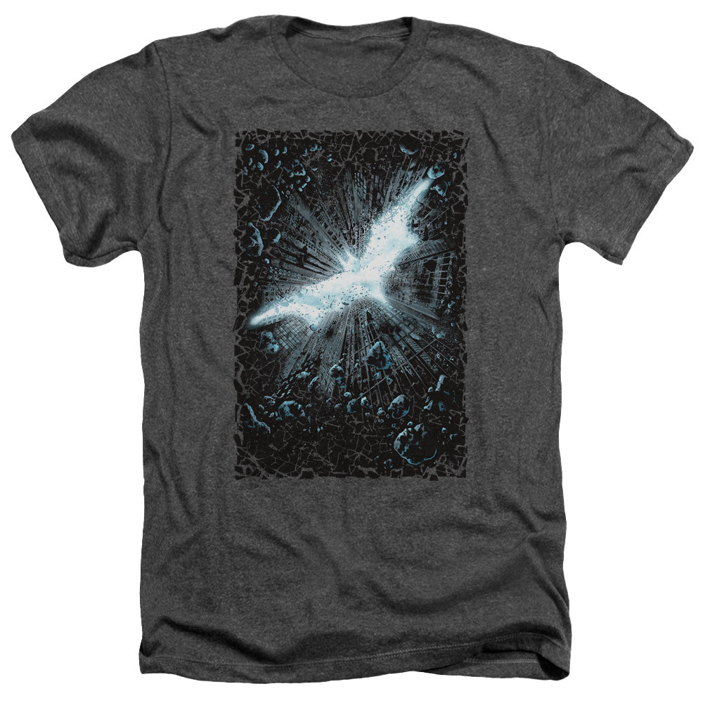 Dark Knight Rises Crumble Poster Licensed Adult Unisex T-Shirt Heather Tee LG