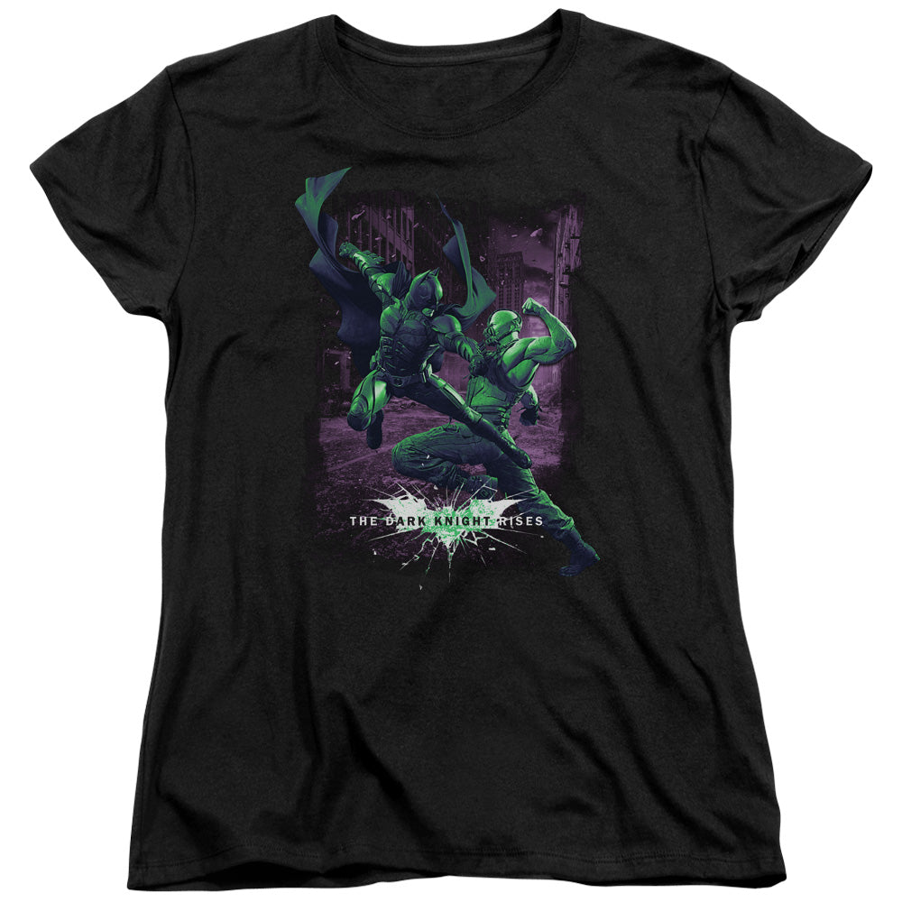 Dark Knight Rises Bat Vs Bane Licensed Women's T-Shirt Regular Fit LG