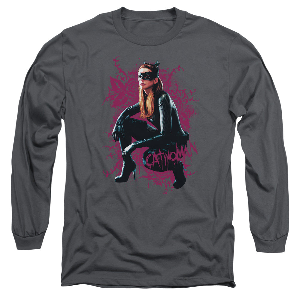 Dark Knight Rises Catwoman Roses Licensed Adult Unisex Long Sleeve T-Shirt MD-XL