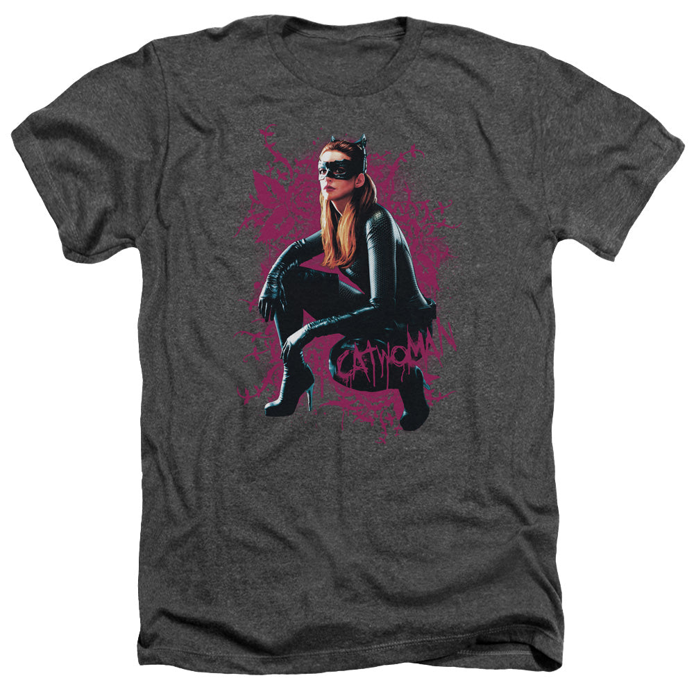 Dark Knight Rises Catwoman Roses Licensed Adult Unisex T-Shirt Heather Tee LG