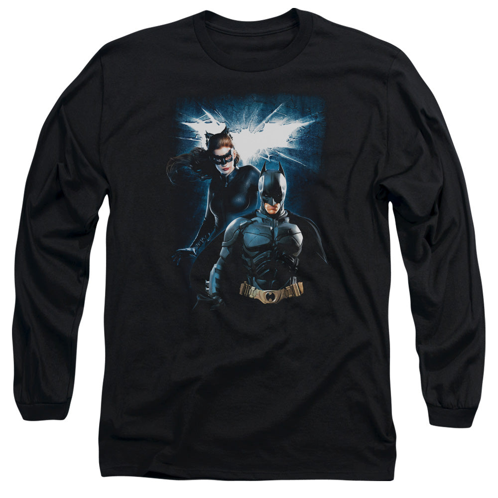 Dark Knight Rises Bat & Cat Licensed Adult Unisex Long Sleeve T-Shirt MD-LG