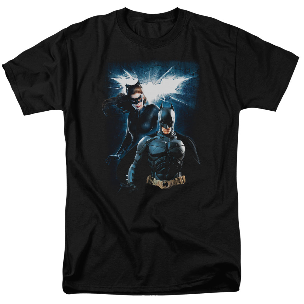 Dark Knight Rises Bat & Cat Licensed Adult Unisex T-Shirt Regular Fit Tee SM-3X