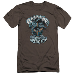 AN OFFCIALLY LICENSED BATMAN BANE WILL BREAK YOU MEN'S PREMIUM SLIM FIT T-SHIRT CHARCOAL