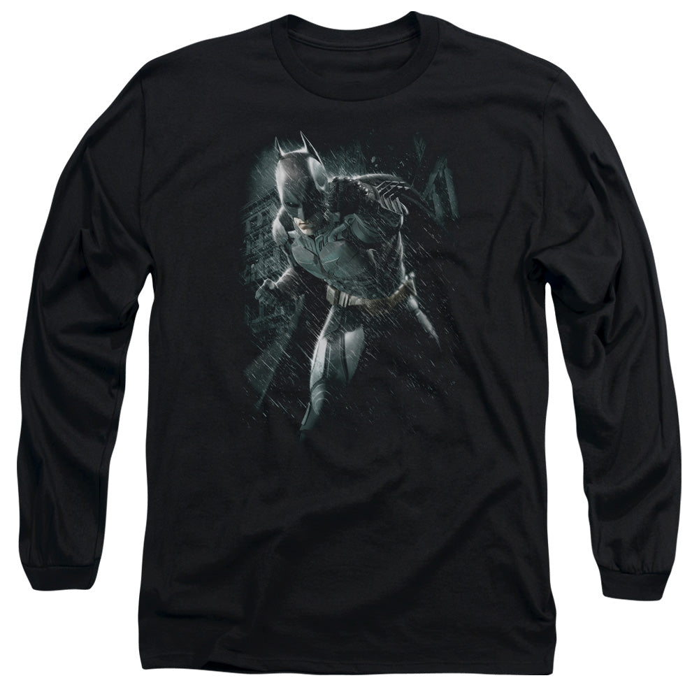 Dark Knight Rises Batman Rain Licensed Adult Unisex Long Sleeve T-Shirt MD-LG