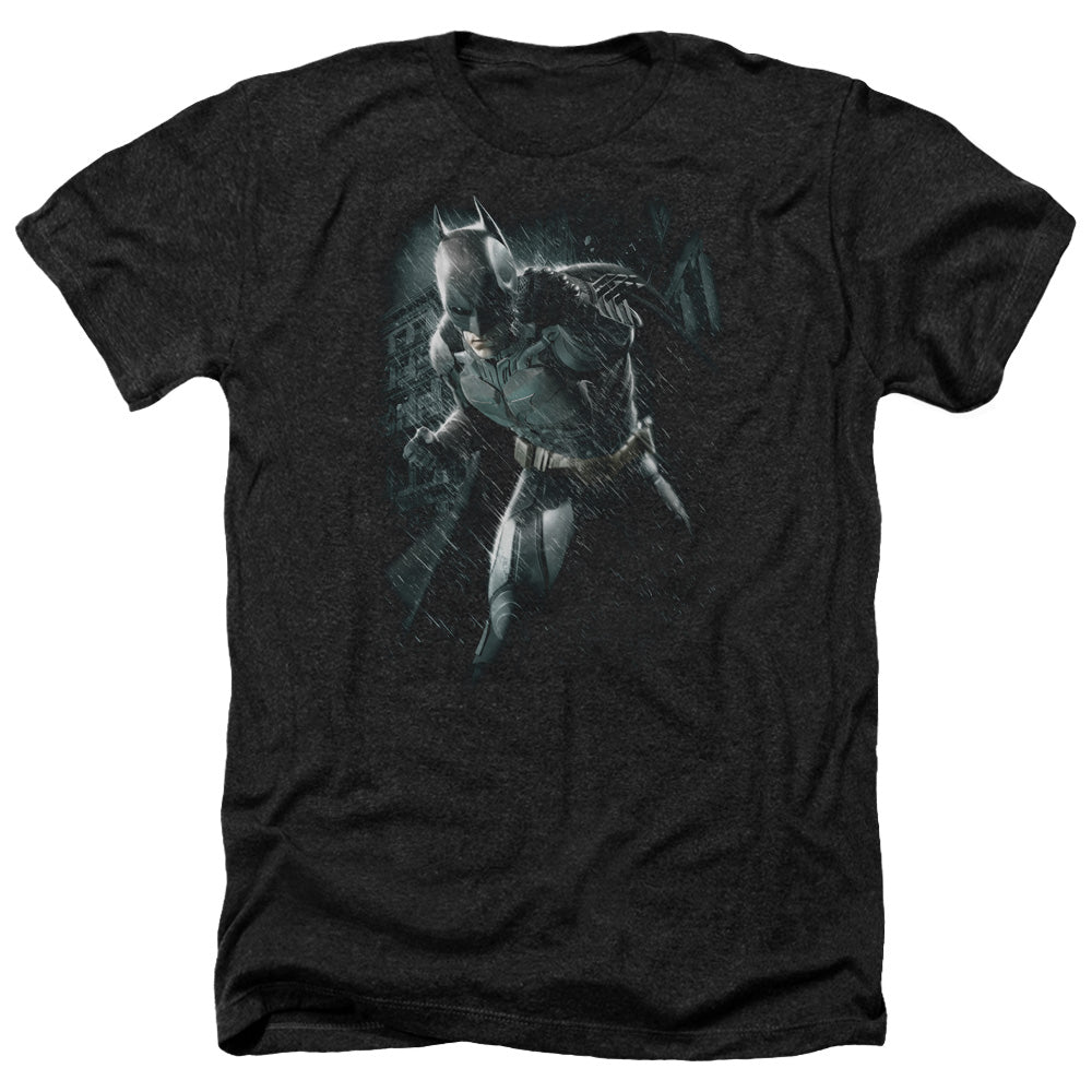 Dark Knight Rises Batman Rain Licensed Adult Unisex T-Shirt Heather Tee LG
