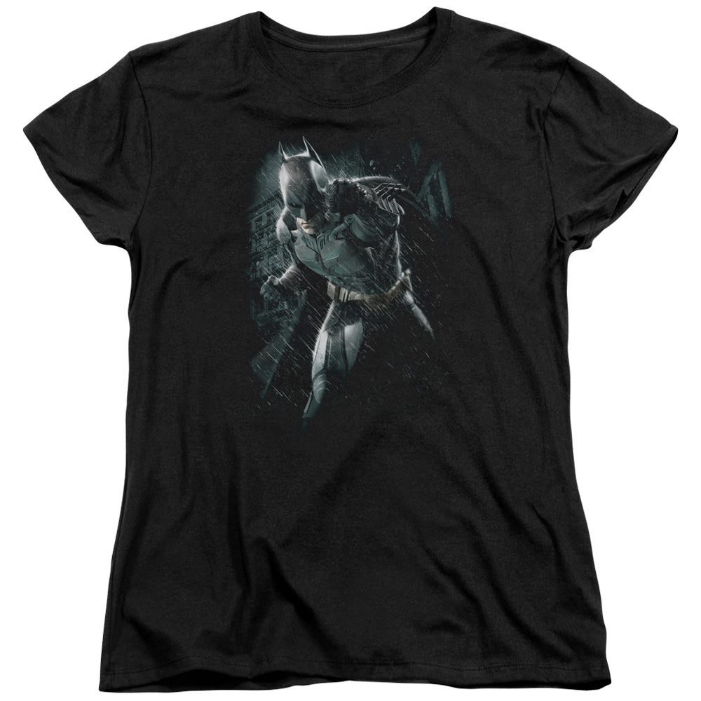Dark Knight Rises Batman Rain Licensed Women's T-Shirt Regular Fit LG