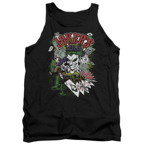 AN OFFCIALLY LICENSED BATMAN JOKERS WILD ADULT UNISEX TANK TOP BLACK