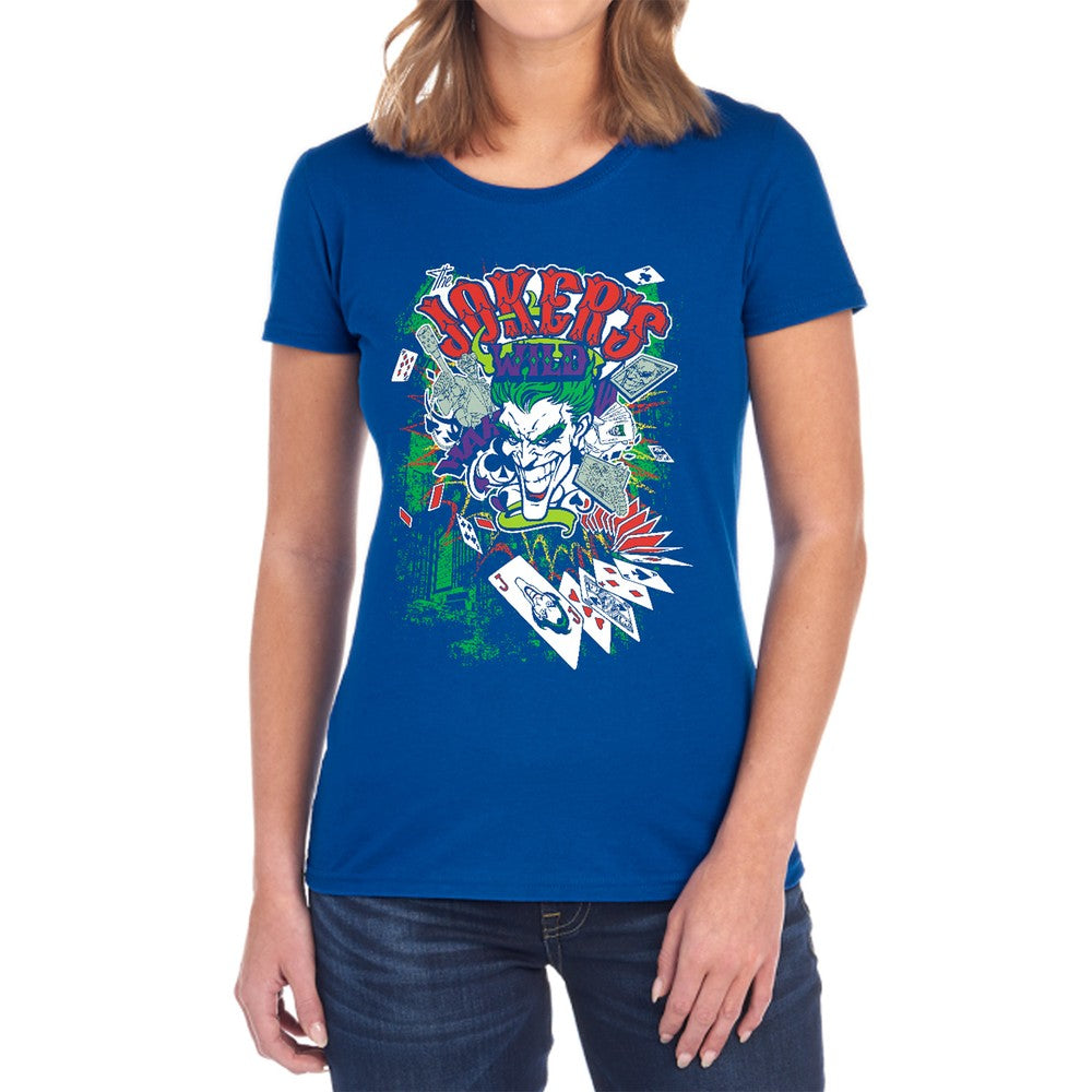 Batman Jokers Wild Licensed Women's T-Shirt Regular Fit SM-2X