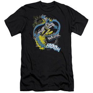 AN OFFCIALLY LICENSED BATMAN BAT EFFECTS MEN'S PREMIUM SLIM FIT T-SHIRT BLACK