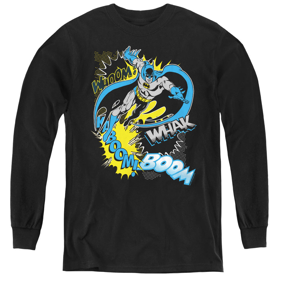 AN OFFCIALLY LICENSED BATMAN BAT EFFECTS YOUTH LONG SLEEVE T-SHIRT BLACK